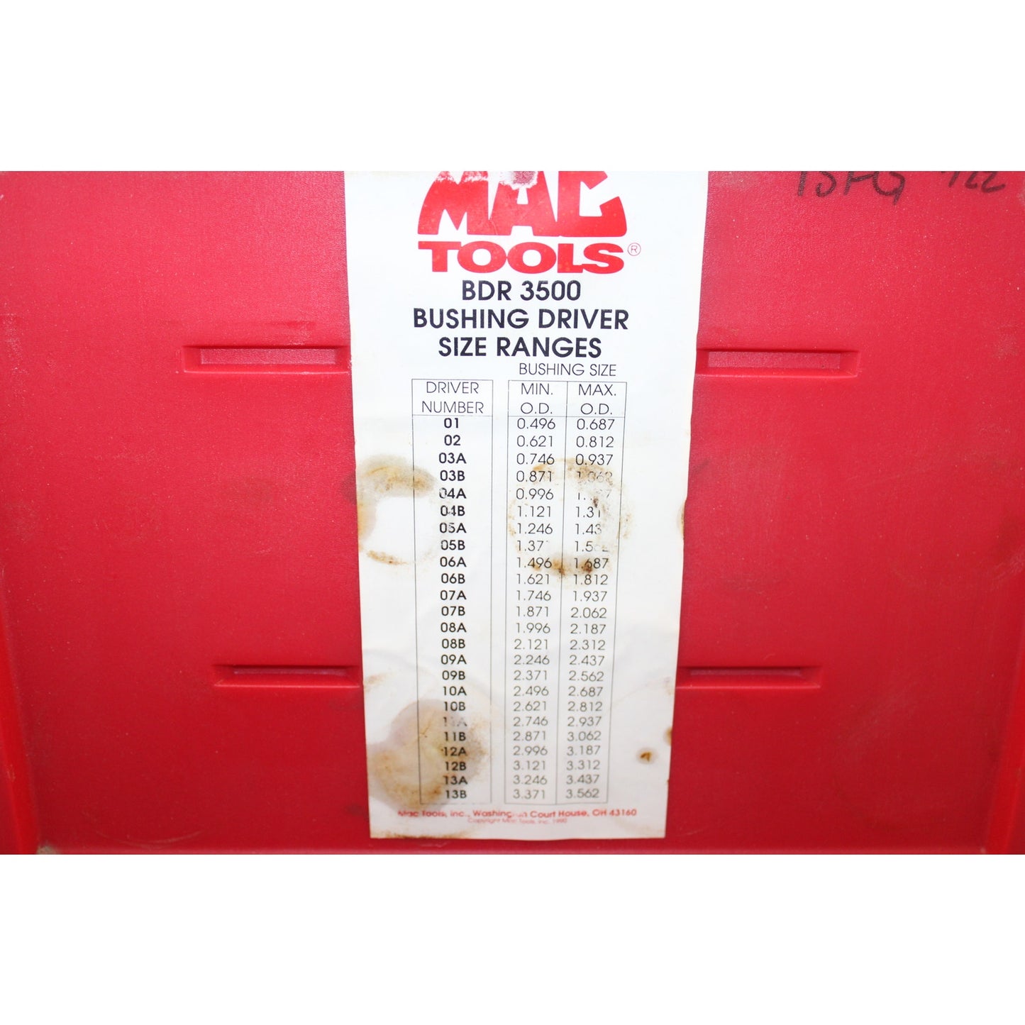 Mac Tools BDR 3500 Bushing Driver Set