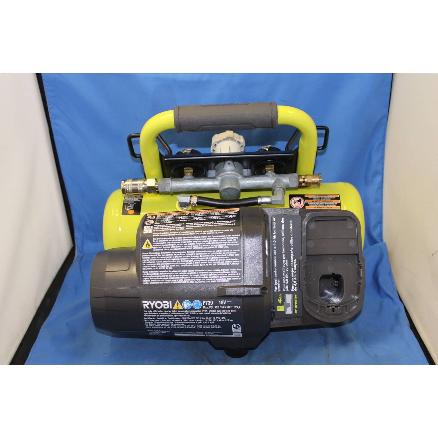 Ryobi P739 18v One+ Cordless 1 Gallon Portable Air Compressor with 4ah Battery/Charger