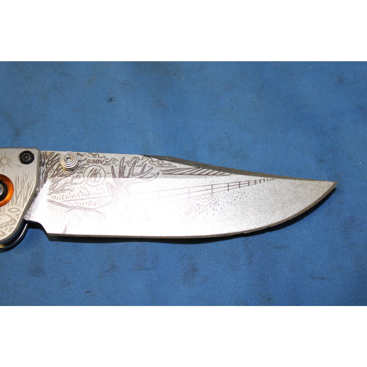 Benchmade Mini Crooked River 15085-2204 Hunt Artist Series Pheasant, Pocket Knife