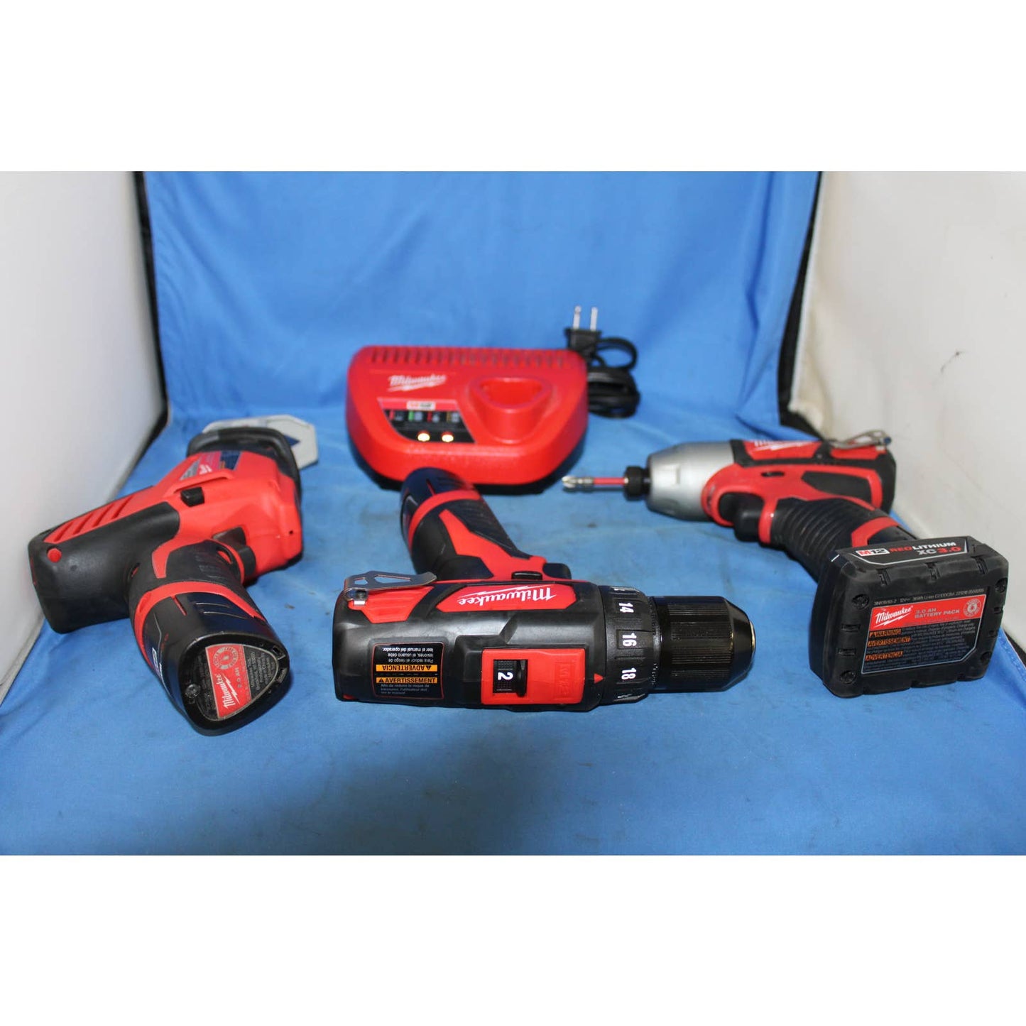 Milwaukee 2407-20 3/8" Drill/Driver, 2462-20 1/4" Hex Impact Driver and 2420-20 Hackzall